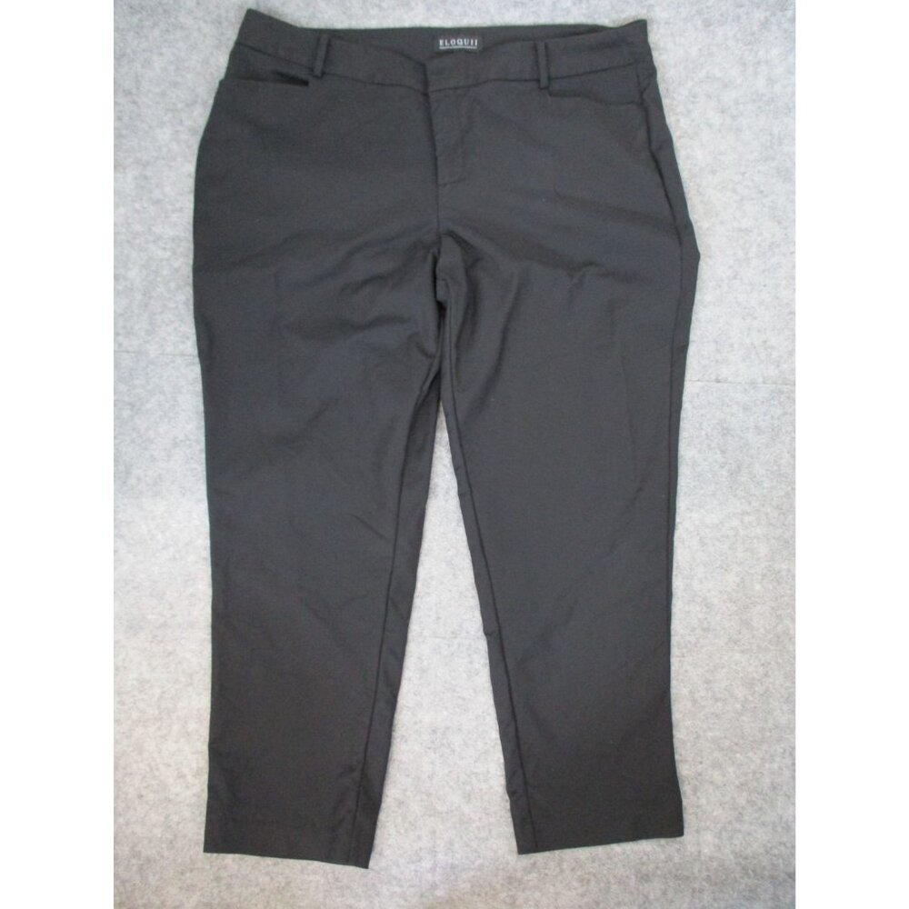 Eloquii Solid Black Dress Pants Womens Size 18R Pockets
